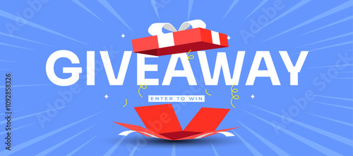 Giveaway social media contest vector template.