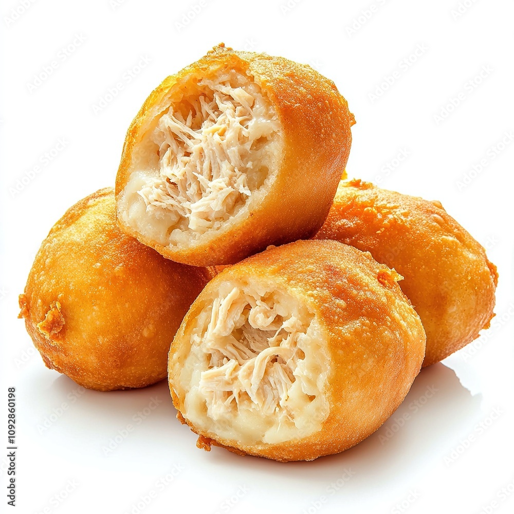 Fried chicken rolls with golden crispy crust. Fried chicken rolls with golden crispy crust.