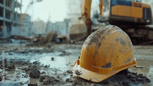 Physical injury of construction worker during work at construction site photo