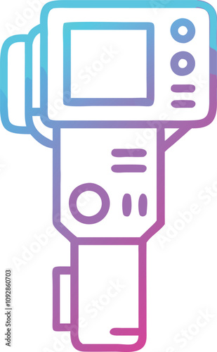 Gradient Infrared Thermometer Vector Illustration, Gradient-style vector illustration of an infrared thermometer featuring a screen and buttons, perfect for technology, healthcare, and measurement the