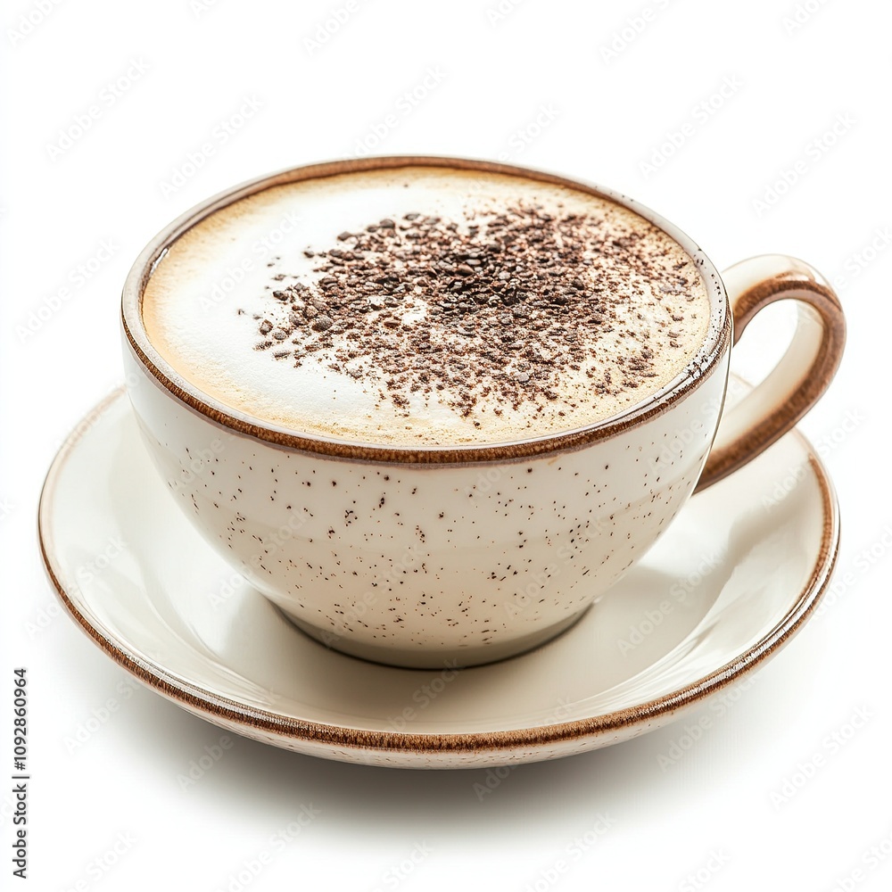 Fototapeta premium Cappuccino and latte in a white cup.