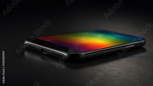 Vibrant Elegance: The Allure of a Sleek Smartphone with Rainbow Gradient Display