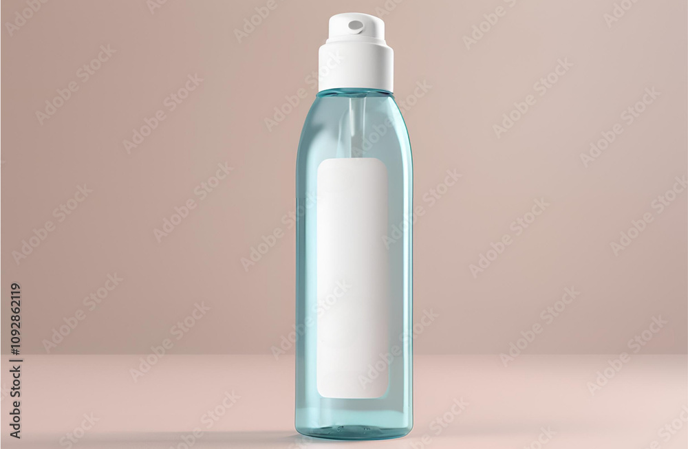3d rendering of a Micellar water bottle with a blank label 3d rendering of a Micellar water bottle with a blank label