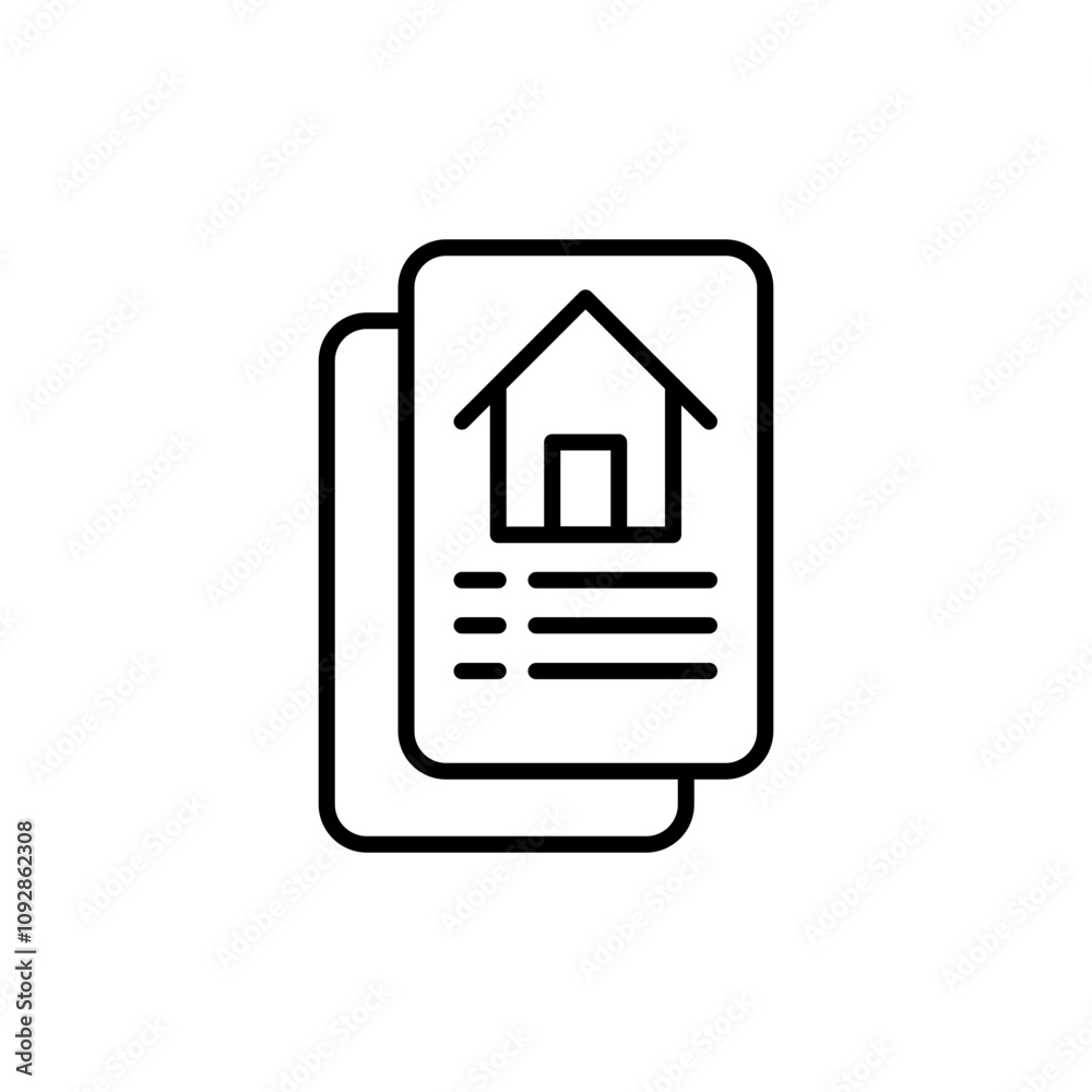 House brochure outline icons, minimalist vector illustration ,simple transparent graphic element .Isolated on white background House brochure outline icons, minimalist vector illustration ,simple transparent graphic element .Isolated on white background