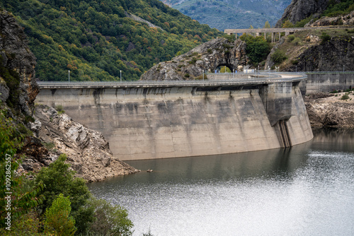 Riaño reservoir head dam, province of León, autonomous community of Castile and León, Cantabrian mountain range, Spain