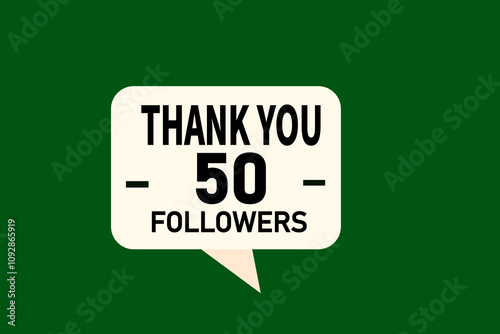 thank you 50k followers, vector, illustration, social, media, post,  subscribers, followers animation design, banner, premium, background
