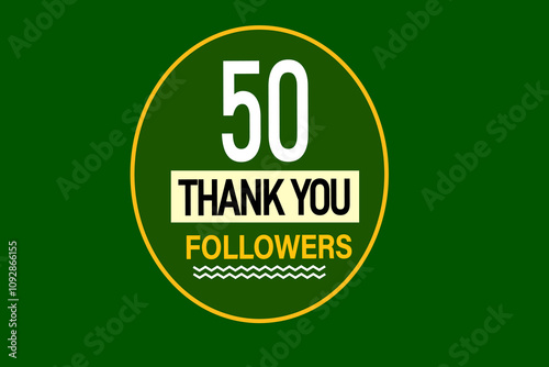 thank you 50k followers, vector, illustration, social, media, post,  subscribers, followers animation design, banner, premium, background
