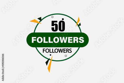 thank you 50k followers, vector, illustration, social, media, post,  subscribers, followers animation design, banner, premium, background
