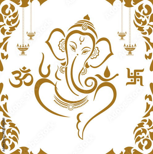 Hindu God Vinayaha Ganapathy Vector illustration