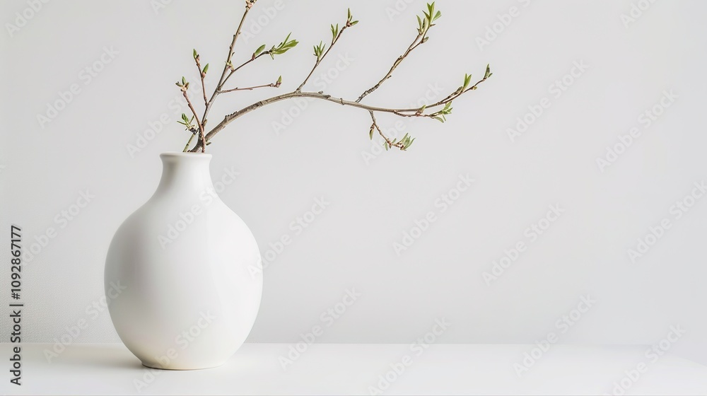 Vase on a Minimalist White Background Table - a clean and modern visual. The simple vase enhances the elegance of the minimalist white setting. Vase on a Minimalist White Background Table - a clean and modern visual. The simple vase enhances the elegance of the minimalist white setting.