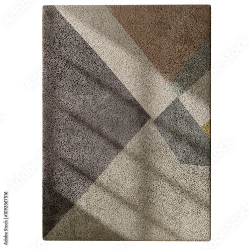 A multi-colored rug with a checkered pattern