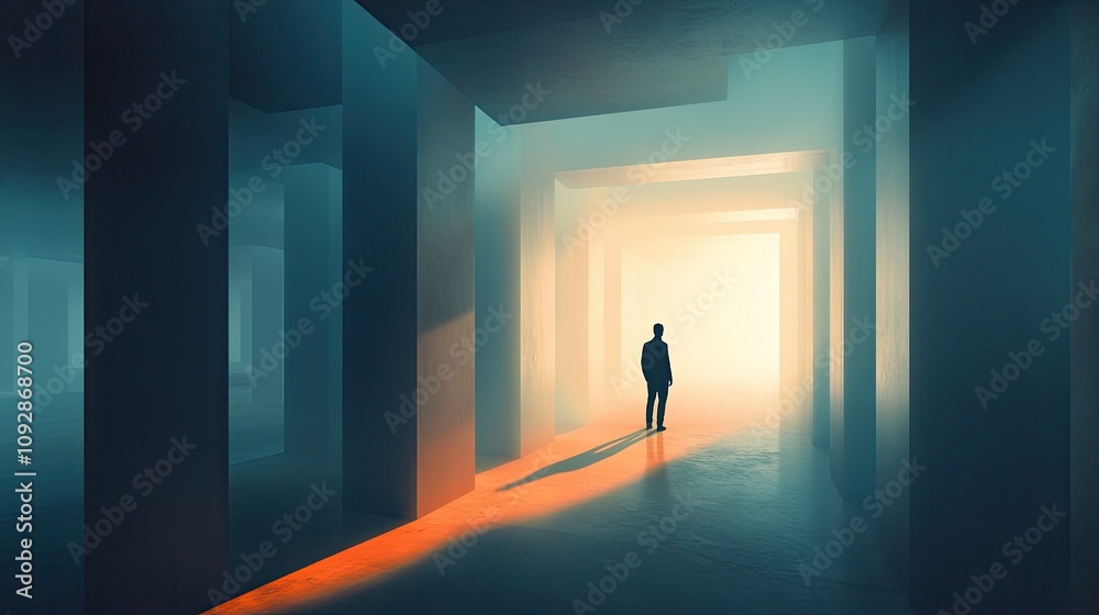 Abstract space with pink and orange pillars illuminated by soft light and gradients of warm tones. Generative AI Abstract space with pink and orange pillars illuminated by soft light and gradients of warm tones. Generative AI