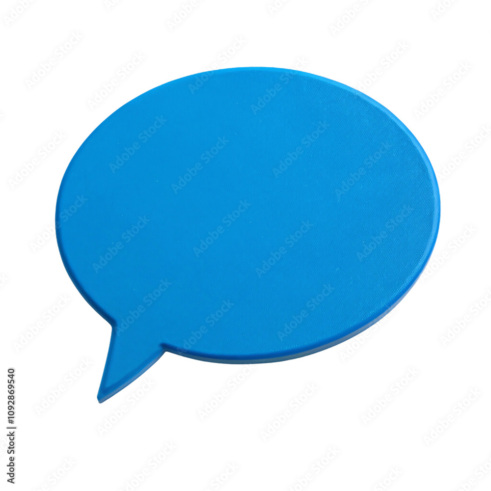 A bright blue speech bubble with a matte finish, signifying trust and clarity, suitable for professional and clear dialogue themes, set against a transparent background A bright blue speech bubble with a matte finish, signifying trust and clarity, suitable for professional and clear dialogue themes, set against a transparent background