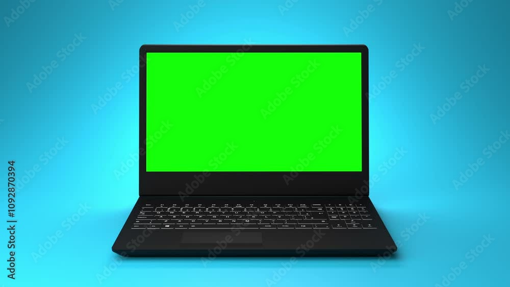 3D animated Business Laptop with chroma key on display for website mockups, application advertising or UI UX Design 3D animated Business Laptop with chroma key on display for website mockups, application advertising or UI UX Design