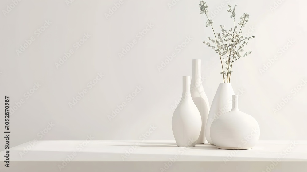 Vase on a Minimalist White Background Table - a clean and modern visual. The simple vase enhances the elegance of the minimalist white setting. Vase on a Minimalist White Background Table - a clean and modern visual. The simple vase enhances the elegance of the minimalist white setting.