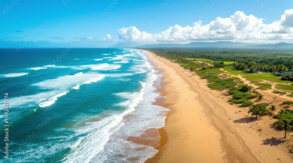 Coastal View of Genipabu Dunes and Pristine Beach in Natal During Sunny Daylight. Generative AI Coastal View of Genipabu Dunes and Pristine Beach in Natal During Sunny Daylight. Generative AI