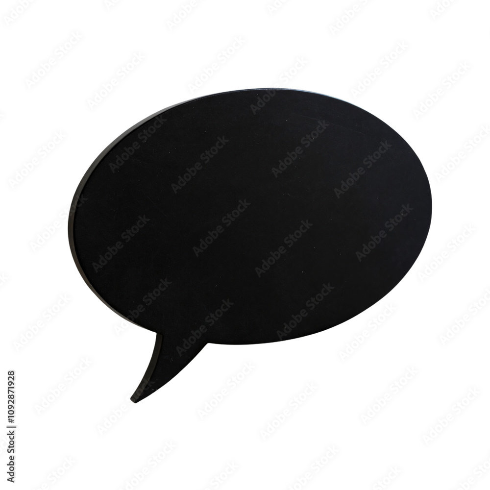 A matte black speech bubble with a minimalist, flat design, perfect for modern, bold communication concepts on a dark theme, set against a transparent background A matte black speech bubble with a minimalist, flat design, perfect for modern, bold communication concepts on a dark theme, set against a transparent background