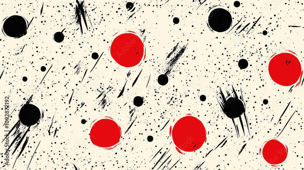 Abstract dots seamless pattern with brush strokes Abstract dots seamless pattern with brush strokes