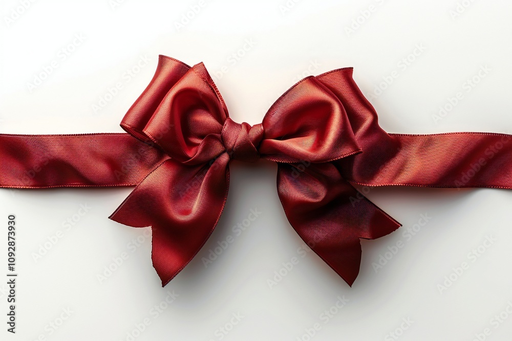 Red Ribbon Bow isolated on Transparent Background