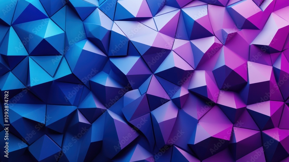 Obraz premium Abstract Purple and Blue Triangular Polygonal 3D Background