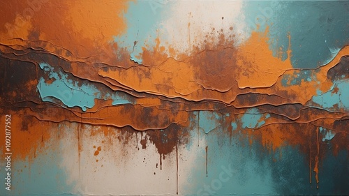 Abstract painting old rusty surface background photo