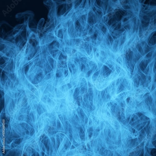 Abstract blue fire, smoke, or energy swirls.