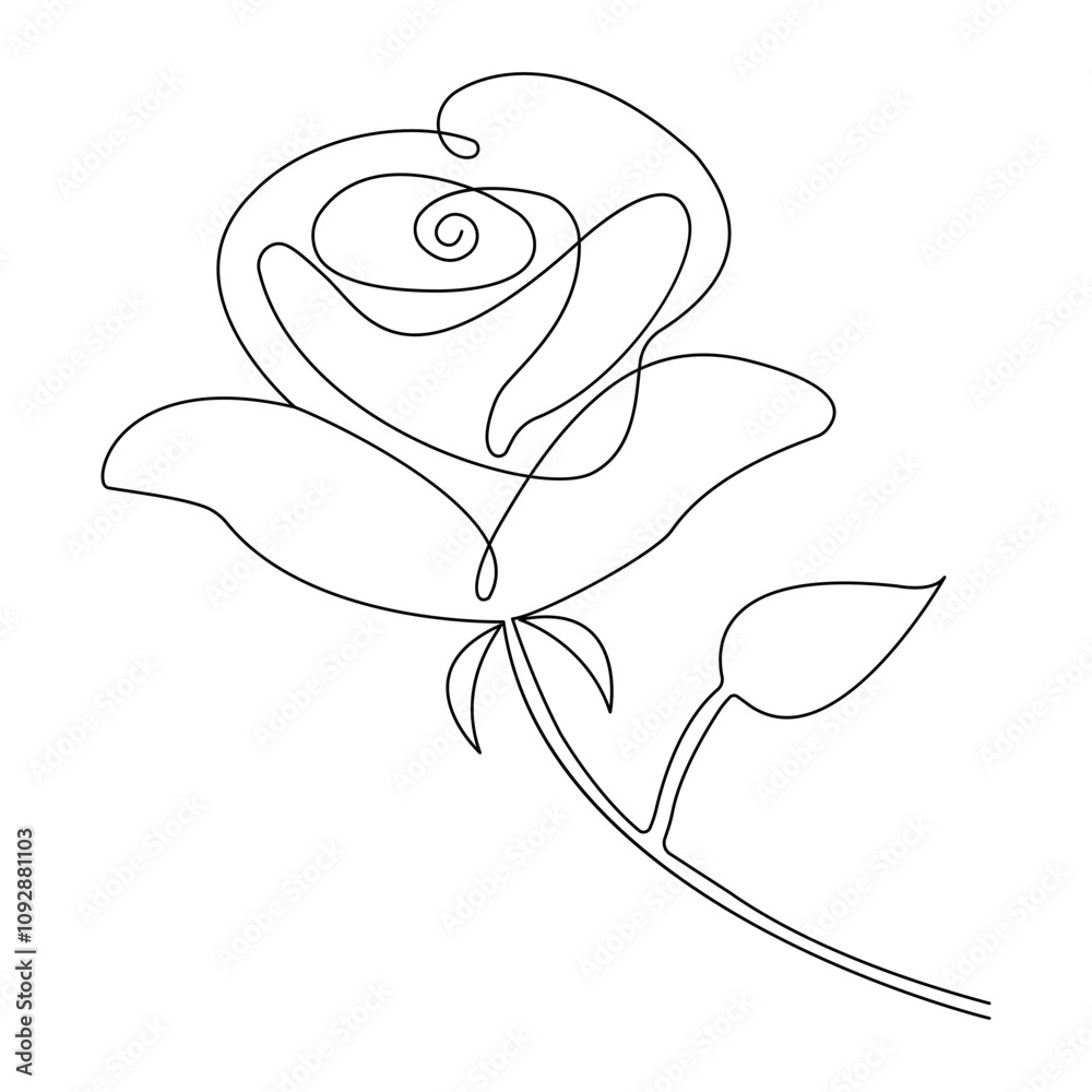 Rose flower continuous one line drawing of valentines day outline vector illustration
Rose flower continuous one line drawing of valentines day outline vector illustration