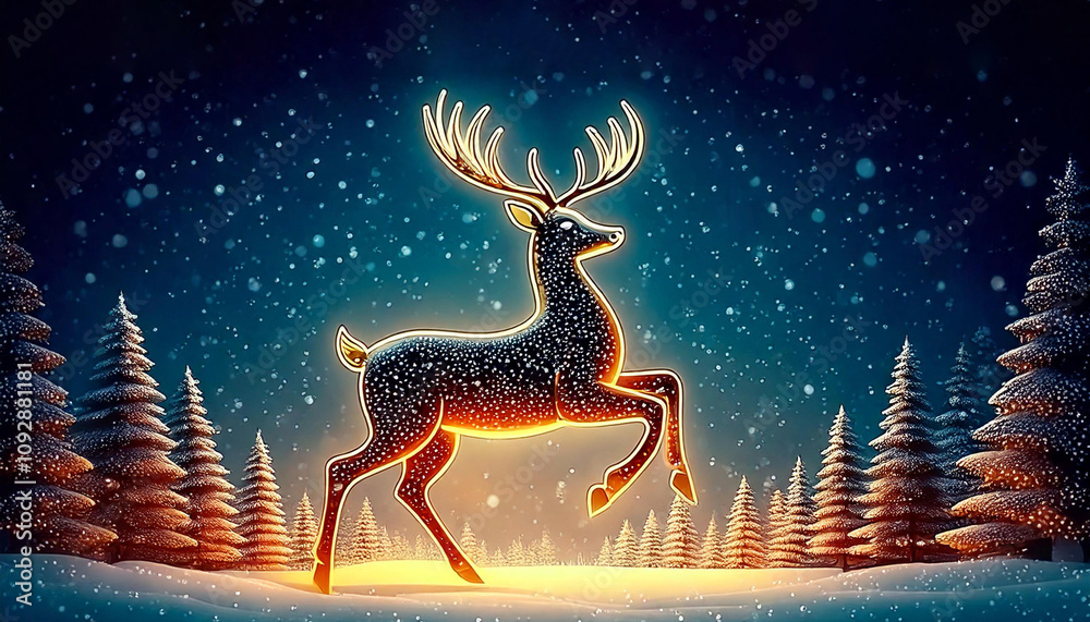 christmas deer in the forest christmas deer in the forest