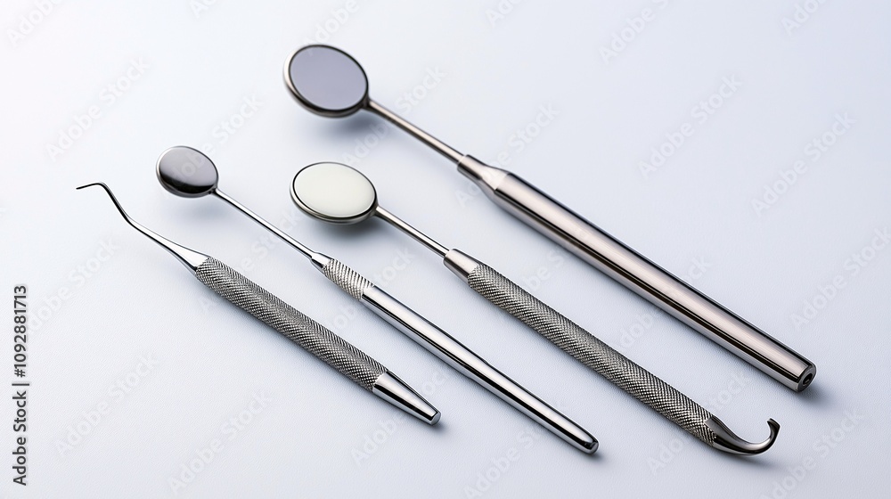 Collection of High-Quality Dental Instruments on a Light Background for Professional Use in Dental Practices and Clinics Collection of High-Quality Dental Instruments on a Light Background for Professional Use in Dental Practices and Clinics