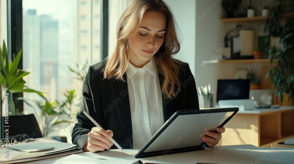 The Professional Woman with Tablet The Professional Woman with Tablet