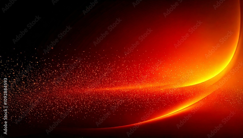 Abstract red-orange light background. Gradient, magic lights, stars