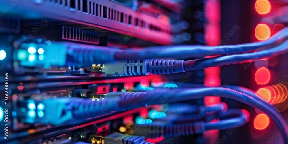 Modern data center with highspeed network for efficient operations and seamless communication