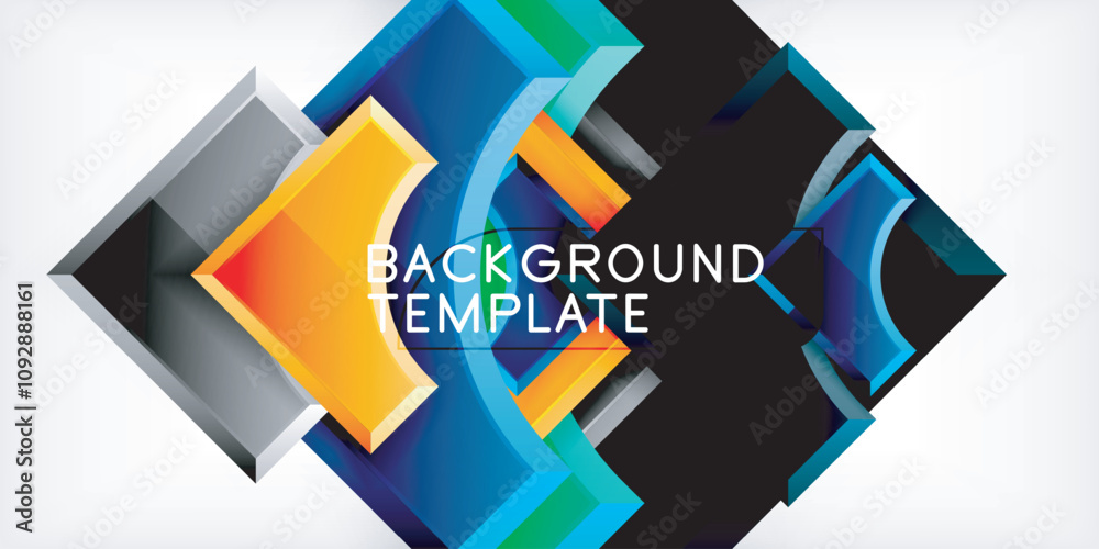 Arrow with round elements. Color geometric shapes background. Vector Illustration For Wallpaper, Banner, Background, Card, Book Illustration, landing page Arrow with round elements. Color geometric shapes background. Vector Illustration For Wallpaper, Banner, Background, Card, Book Illustration, landing page