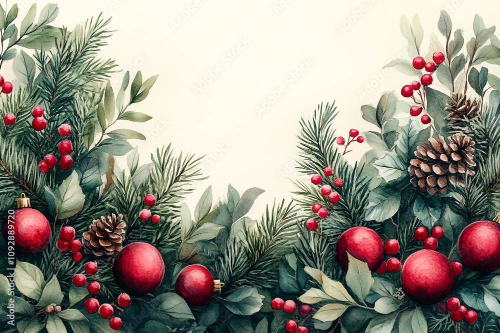 Christmas background with Christmas trees and cones. A place for the text. Christmas background with Christmas trees and cones. A place for the text.