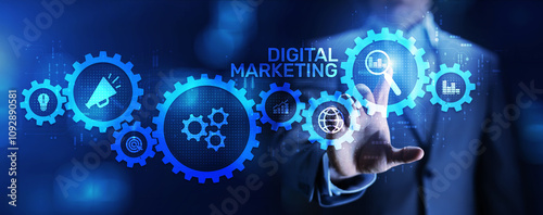 DIgital marketing online internet business technology concept.