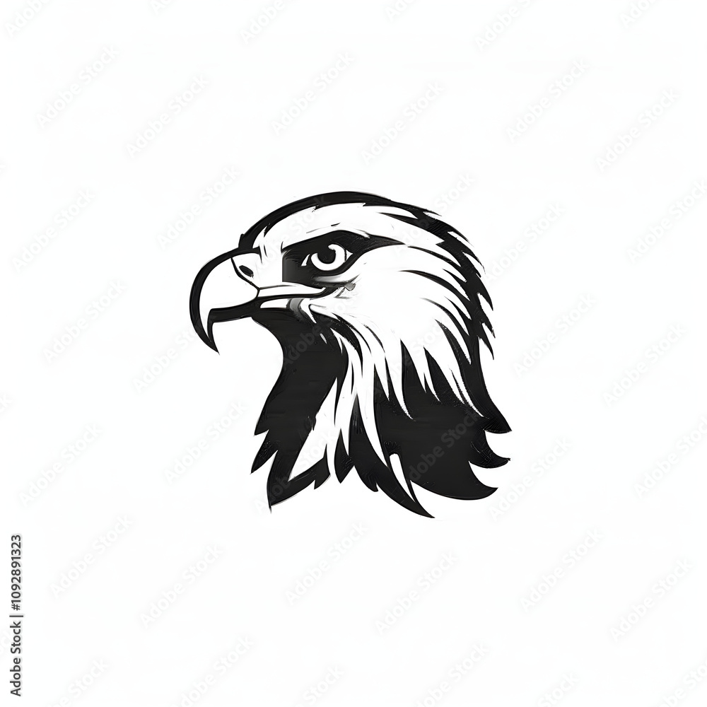 Obraz premium Eagle head wings silhouette vector illustrator logo