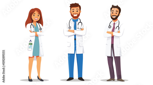 Professional Doctor Physician Medic Man Woman Icon Vector Image