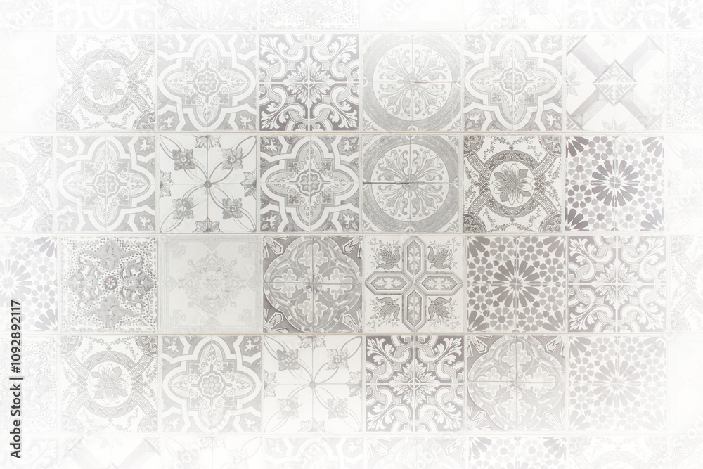 Obraz premium An Elegant Vintage Tile Pattern Background with a sophisticated touch of timeless design