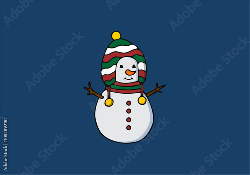 snowman with christmas tree