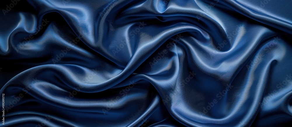 Obraz premium Abstract Blue Silk Fabric Drapes