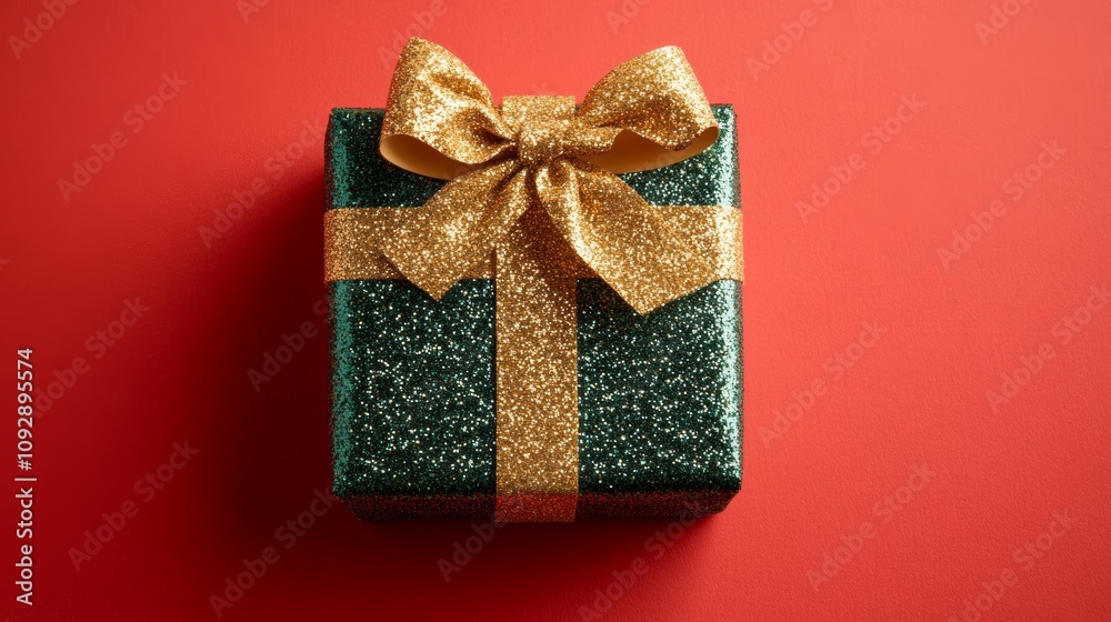 A beautifully wrapped giraffe in shimmering green and gold glitter adorned with a festive bow, perfect for adding a touch of whimsy to your Christmas decor. A beautifully wrapped giraffe in shimmering green and gold glitter adorned with a festive bow, perfect for adding a touch of whimsy to your Christmas decor.