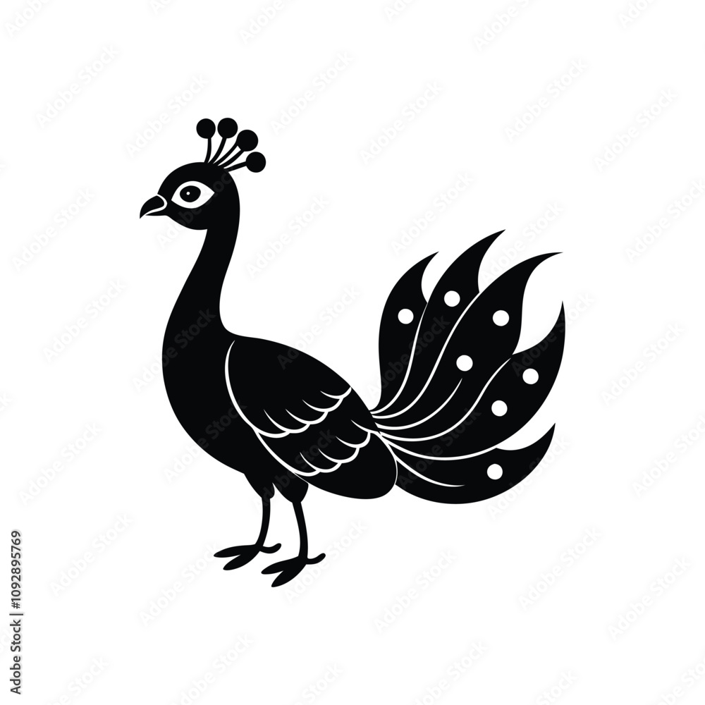 Fototapeta premium Cute Peacock Vector Illustration