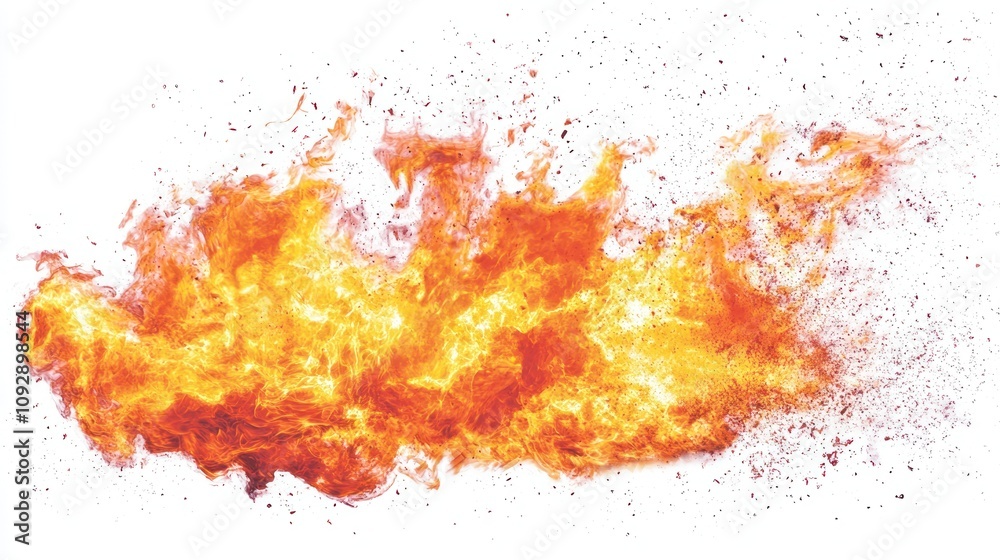 Fiery Burst: A Dynamic Blaze of Orange and Yellow Flames Fiery Burst: A Dynamic Blaze of Orange and Yellow Flames