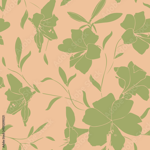 botanical floral vector seamless pattern with roses herbs and leaves big set background with flowers