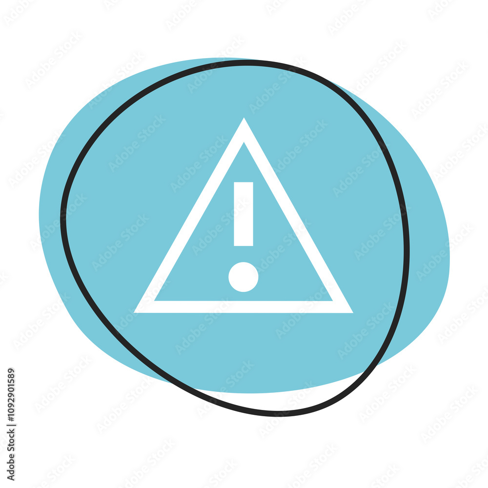 Warnung Button - Icon in blau und weiß Warnung Button - Icon in blau und weiß