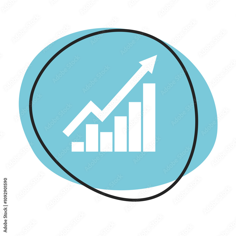 Chart Button - Icon in blau und weiß Chart Button - Icon in blau und weiß