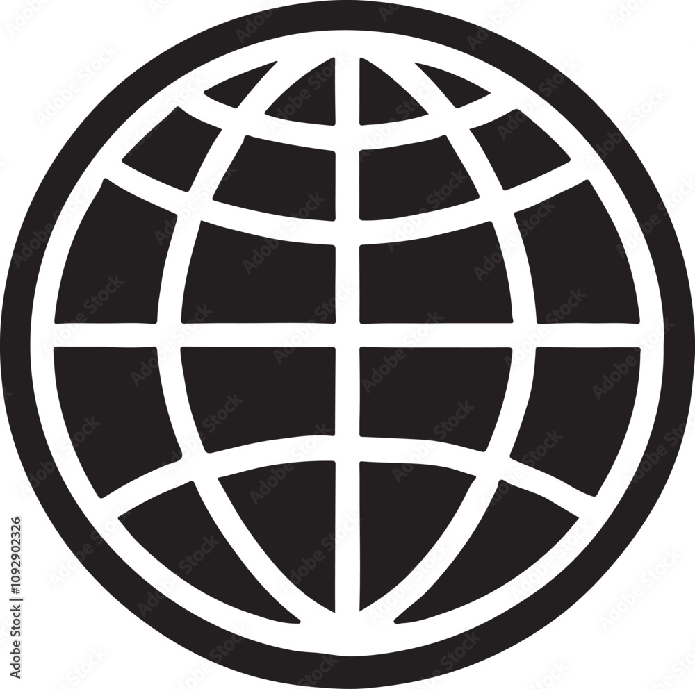 Globe Icon Vector Silhouette, Globe Vector Silhouette, Globe Illustration Drawing Line Art, Earth globe icon