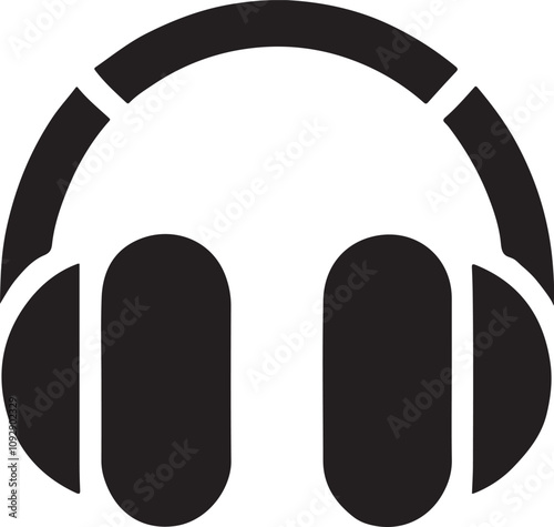 Headphones Icon Vector Silhouette, Headphones Vector, Headphones Illustration Drawing Art, Headphones icon on white background