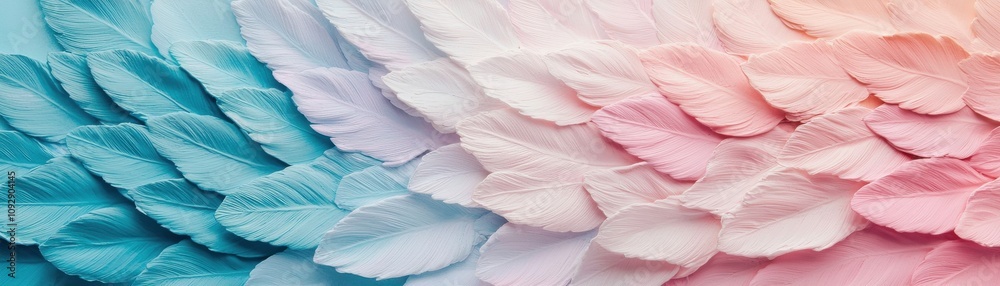 Soft Pastel Colored Leaves in Beautiful Gradient Arrangement for Creative Backgrounds and Design Projects, Ideal for Nature, Spring, and Decorative Themes Soft Pastel Colored Leaves in Beautiful Gradient Arrangement for Creative Backgrounds and Design Projects, Ideal for Nature, Spring, and Decorative Themes