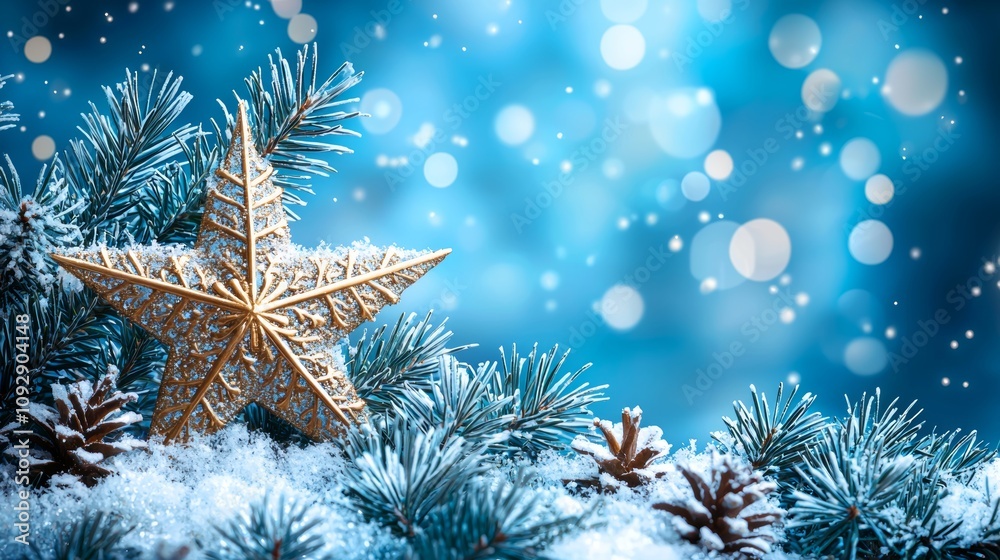 Snowflakes and pine cones beautifully adorn a pristine snowy landscape, evoking the serene ambiance of a winter wonderland during the festive Christmas season. Snowflakes and pine cones beautifully adorn a pristine snowy landscape, evoking the serene ambiance of a winter wonderland during the festive Christmas season.